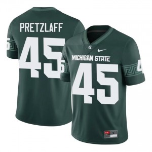 #45 Brady Pretzlaff MSU Spartans Green Men's Jersey - Official University Stitch Football Uniform 94531429