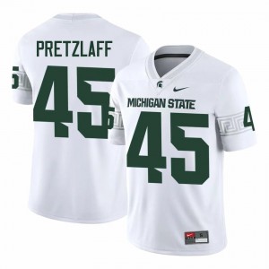 Brady Pretzlaff Collection: MSU #45 White High School Embroidery Men's Football Jersey 80558909