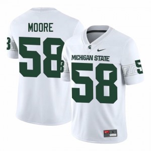 Authentic Conner Moore Michigan State #58 White Jersey - Men's NCAA Football Elite Collection 15483403