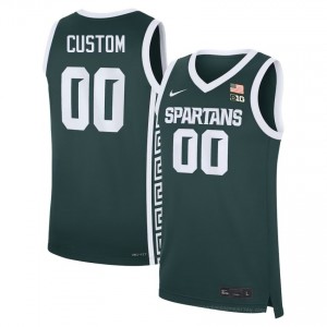 Authentic Custom MSU #00 Green Jersey - Men's Player Hoops Elite Collection 79074549