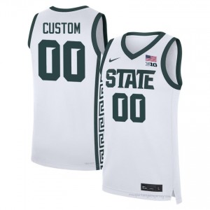 White Spartans #00 Custom Men's University Jersey - Heavy-Duty Stitched Basketball Uniform 78903050