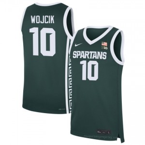 #10 Denham Wojcik MSU Green Men's Jersey - Heavy-Duty Stitched Basketball Uniform 32485716