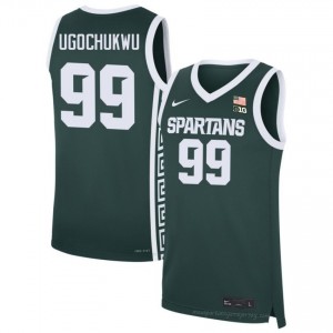 Divine Ugochukwu Collection: MSU #99 Green Player Embroidery Men's Basketball Jersey 50173869