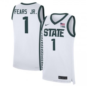 #1 Jeremy Fears Jr. MSU Spartans White Men's Jersey - Heavy-Duty Stitched Basketball Uniform 22145252