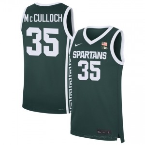 Green Michigan State Spartans #35 Jesse McCulloch Men's College Jersey - Heavy-Duty Stitched Basketball Uniform 50127627