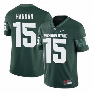 #15 Leo Hannan MSU Spartans Green Men's Jersey - Official University Stitch Football Uniform 85167300