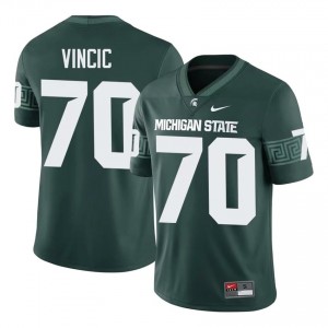 Luka Vincic Collection: MSU #70 Green High School Stitch Men's Football Jersey 34116840