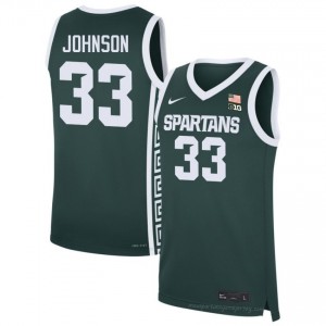 Authentic Magic Johnson MSU #33 Green Jersey - Men's Player Hoops Elite Collection 25323633