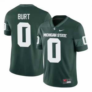 NiJhay Burt #0 Michigan State Spartans Green College Stitch Jersey - Premium Men's Football Edition 43222293