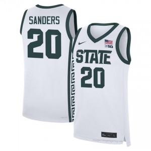 #20 Nick Sanders Spartans White Men's Jersey - Heavy-Duty Stitched Basketball Uniform 99088614