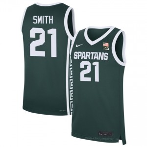 #21 Steve Smith Michigan State Spartans Green Men's Jersey - Heavy-Duty Stitched Basketball Uniform 70875044