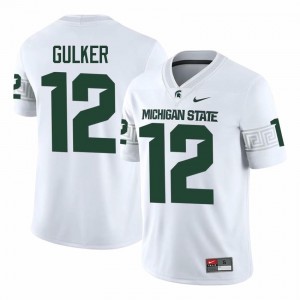 Carson Gulker #12 Michigan State Spartans White College Embroidery Jersey - Premium Men's Football Edition 18044880