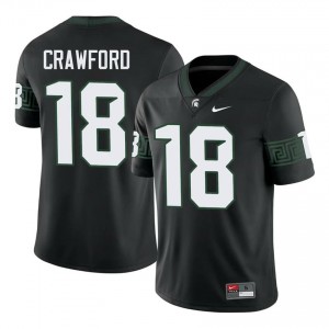 Dion Crawford #18 Michigan State Spartans Black College Stitched Jersey - Premium Men's Football Edition 54409033