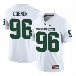 Authentic Eli Coenen Michigan State #96 White Jersey - Men's NCAA Football Elite Collection 61145763