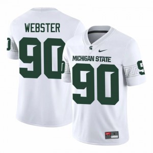 #90 George Webster MSU Spartans White Men's Jersey - Official University Embroidery Football Uniform 66767566