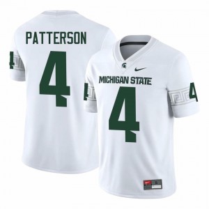White Spartans #4 Jaziun Patterson Men's Player Jersey - Heavy-Duty Embroidery Football Uniform 15093399