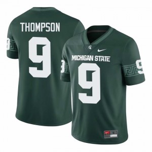 Authentic Keahnist Thompson Michigan State #9 Green Jersey - Men's NCAA Football Elite Collection 72972563