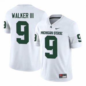 Kenneth Walker III Collection: MSU #9 White High School Embroidery Men's Football Jersey 96000197