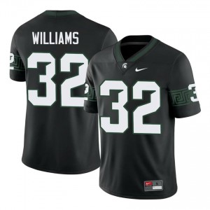 #32 Kenneth Williams MSU Spartans Black Men's Jersey - Official University Stitched Football Uniform 37592169