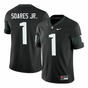 #1 Kenny Soares Jr. MSU Spartans Black Men's Jersey - Official University Stitched Football Uniform 31022564