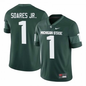 Authentic Kenny Soares Jr. Michigan State #1 Green Jersey - Men's NCAA Football Elite Collection 34396903