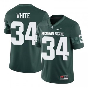 #34 Lorenzo White MSU Spartans Green Men's Jersey - Official University Stitch Football Uniform 33354257