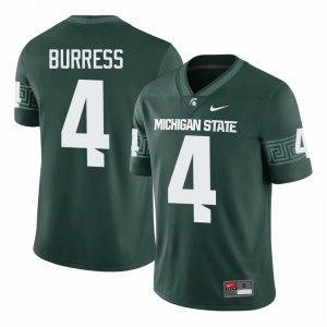 Green Spartans #4 Plaxico Burress Men's Player Jersey - Heavy-Duty Stitch Football Uniform 97204426