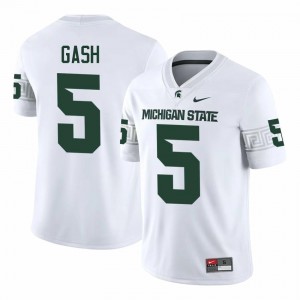 Authentic Samson Gash Michigan State #5 White Jersey - Men's NCAA Football Elite Collection 62408330