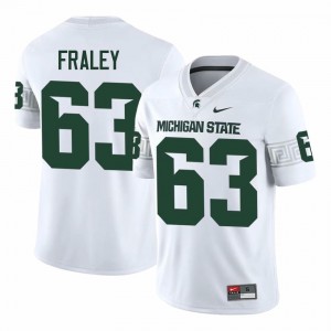 Trent Fraley Collection: MSU #63 White High School Embroidery Men's Football Jersey 52588621