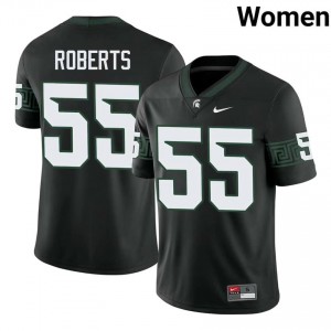 Authentic Ben Roberts Michigan State #55 Black Jersey - Women's NCAA Football Elite Collection 40603101