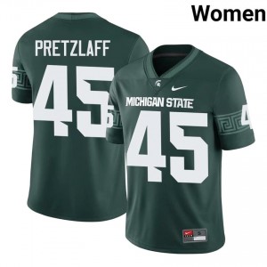 Authentic Brady Pretzlaff Michigan State #45 Green Jersey - Women's NCAA Football Elite Collection 50894721