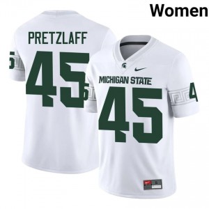 White Spartans #45 Brady Pretzlaff Women's Player Jersey - Heavy-Duty Embroidery Football Uniform 44025796