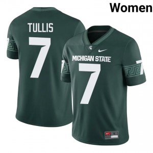 Authentic Brandon Tullis Michigan State #7 Green Jersey - Women's NCAA Football Elite Collection 55814796