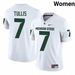 White Spartans #7 Brandon Tullis Women's Player Jersey - Heavy-Duty Embroidery Football Uniform 74280154