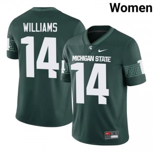 Green Spartans #14 Bryson Williams Women's Player Jersey - Heavy-Duty Stitch Football Uniform 35775872