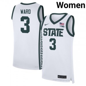 #3 Cam Ward Spartans White Women's Jersey - Heavy-Duty Stitched Basketball Uniform 55496919