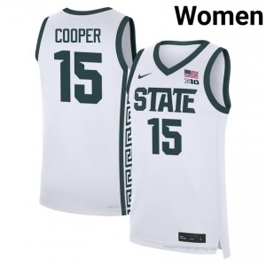 White Spartans #15 Carson Cooper Women's University Jersey - Heavy-Duty Stitched Basketball Uniform 59137453