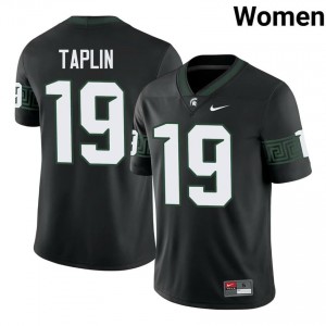Authentic Charles Taplin Michigan State #19 Black Jersey - Women's NCAA Football Elite Collection 22792367