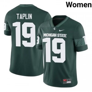 Charles Taplin Collection: MSU #19 Green High School Stitch Women's Football Jersey 87245758