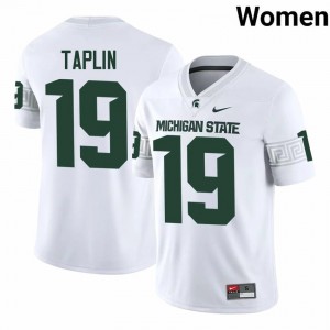 Charles Taplin #19 Michigan State Spartans White College Embroidery Jersey - Premium Women's Football Edition 18832313