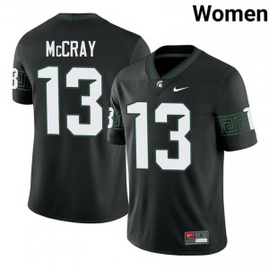 Authentic Chrishon McCray Michigan State #13 Black Jersey - Women's NCAA Football Elite Collection 78547086