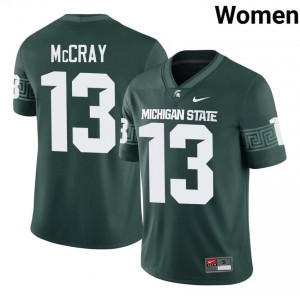 Chrishon McCray Collection: MSU #13 Green High School Stitch Women's Football Jersey 32059825