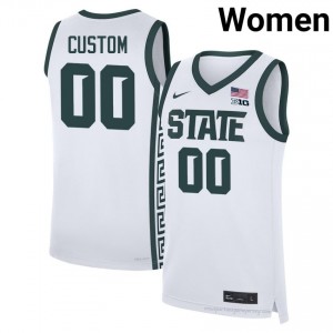 Custom Collection: MSU Spartans #00 White NCAA Stitched Women's Basketball Jersey 47041077