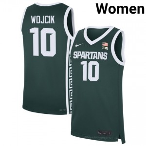 Denham Wojcik #10 Michigan State Spartans Green College Jersey - Premium Women's Basketball Edition 25656072