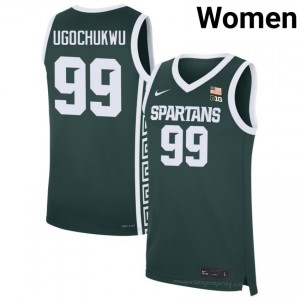 Authentic Divine Ugochukwu Michigan State Spartans #99 Green Jersey - Women's College Hoops Elite Collection 84674991