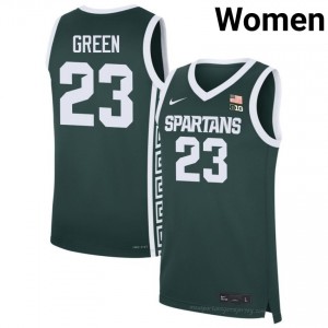 Authentic Draymond Green Michigan State Spartans #23 Green Jersey - Women's College Hoops Elite Collection 53314373