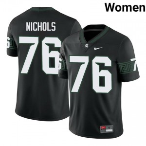 Black Spartans #76 Drew Nichols Women's Player Jersey - Heavy-Duty Stitched Football Uniform 37116186