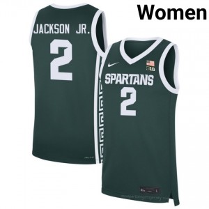 #2 Jaren Jackson Jr. MSU Green Women's Jersey - Heavy-Duty Stitched Basketball Uniform 83332346