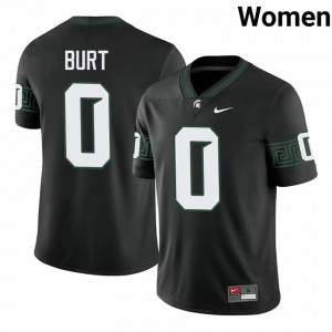 NiJhay Burt #0 Michigan State Spartans Black College Stitched Jersey - Premium Women's Football Edition 19939992