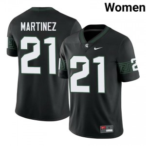 Nikai Martinez #21 Michigan State Spartans Black College Stitched Jersey - Premium Women's Football Edition 65672432